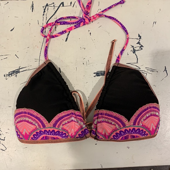 - AGUAMIEL mega push-up full coverage string bikini hand sewn beading Size M - Picture 4 of 9